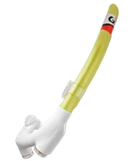   Gull Super Bullet Mini White Silicon Snorkel - MIR Neon Shimmer Light