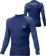  GULL Men's Rash Guard L/S II Navy/Dot Blue