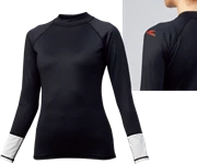  GULL Women's Rash Guard L/S II BK/WH