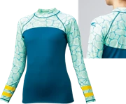  GULL Women's Rash Guard L/S II-Surface Sky/Turquoise