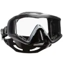 SCUBAPRO-CRYSTAL VU MASK BLACK SKIRT- METALLIC BLK/SIL