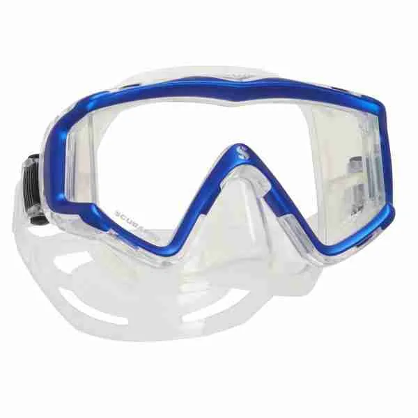 [24855200-CL/BL] SCUBAPRO-CRYSTAL VU MASK CLEAR SKIRT-METALLIC BLUE
