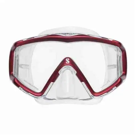 [24855300-CL/RD] SCUBAPRO-CRYSTAL VU MASK CLEAR SKIRT-METALLIC RED