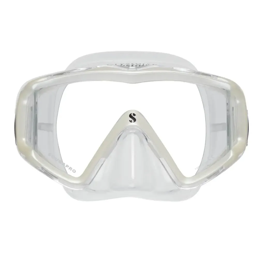 [24855700-CL/WH] SCUBAPRO-CRYSTAL VU MASK CLEAR SKIRT - METALLIC WHITE